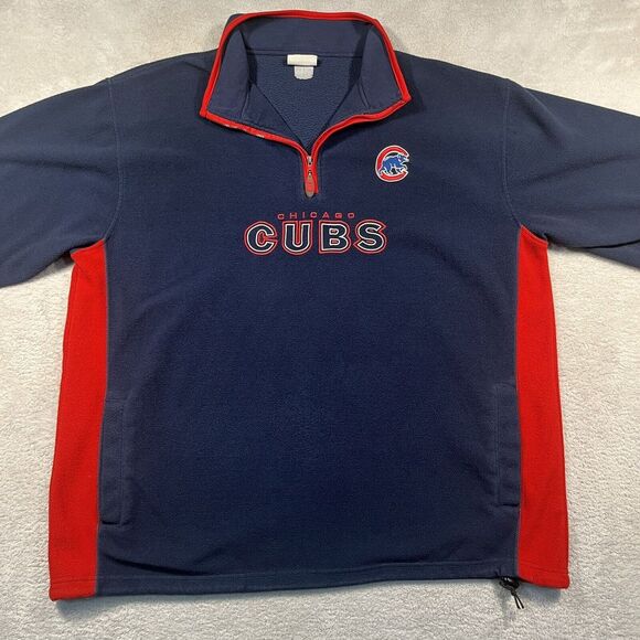 Vintage Y2K Lee Sport Chicago Cubs 1/4 Zip Fleece Pullover Men's 2XL XXL MLB‎ - Picture 1 of 6